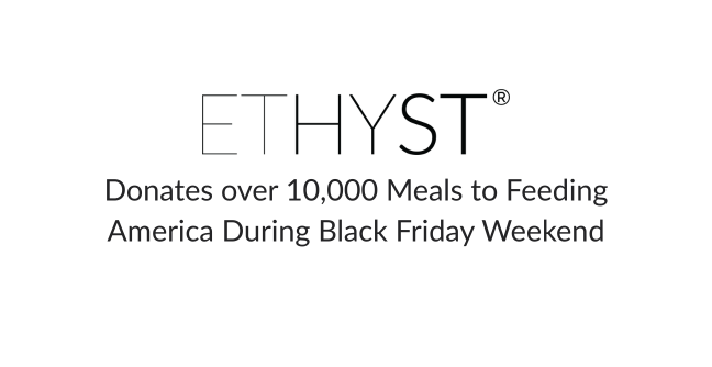ETHYST® Skincare Donates over 10,000 Meals to Feeding America During Black Friday Weekend